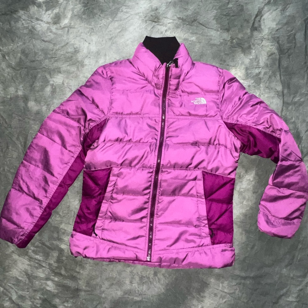 North Face Ladies Purple Puffer Coat - Size Medium